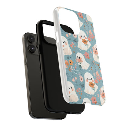 Cute Ghost Floral Magnetic Phone Case, Tough Phone Cover, Halloween Gift, Trendy Case for Kids, Unique Cell Phone Accessory