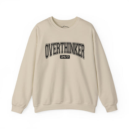 Oversized Overthinker Sweatshirt for Comfort Lovers, Casual Style, Great Gift for Thinkers, Cozy Crewneck for All Occasions