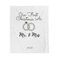 Personalized Mr. & Mrs. Velveteen Plush Blanket | Cozy Wedding Gift, First Holiday, Couple's Keepsake, Home Decor