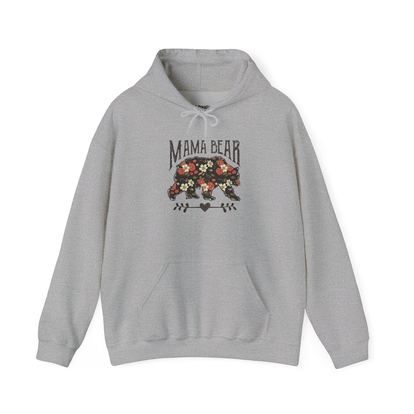 Floral Mama Bear Hoodie, Cozy Sweatshirt for Moms, Gift for Mother’s Day, Cute Casual Wear, Nature Themed Apparel
