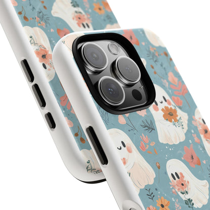Cute Ghost Floral Magnetic Phone Case, Tough Phone Cover, Halloween Gift, Trendy Case for Kids, Unique Cell Phone Accessory