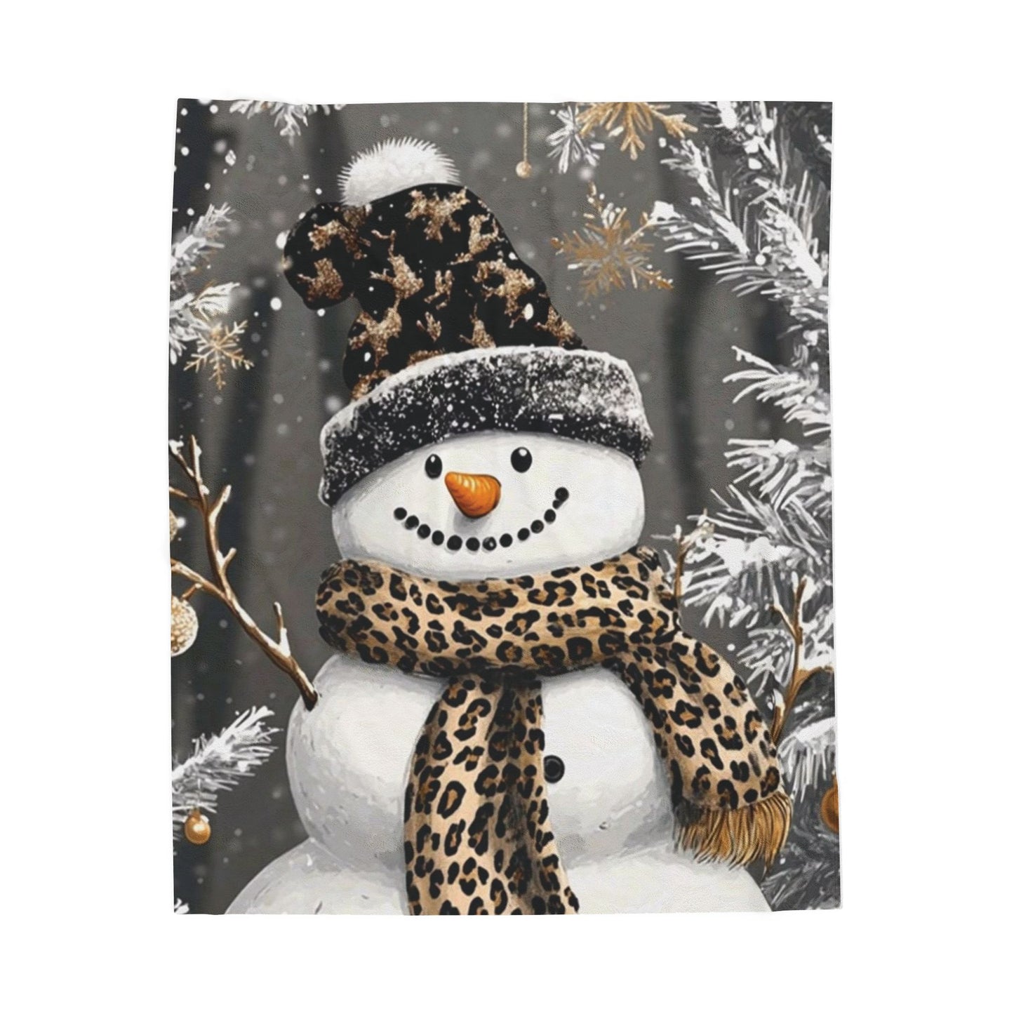 Snowman Velvet Blanket - Cozy Holiday Plush Throw for Winter Decor, Christmas Gift, Couch Snuggle, Home Accent, Seasonal Warmth