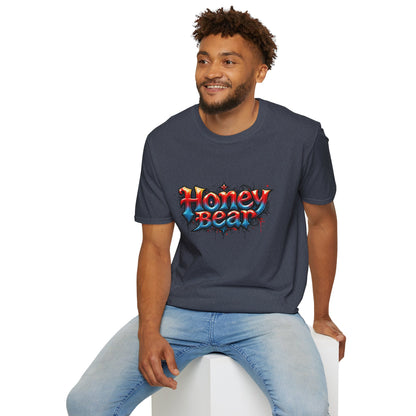 Honey Bear Graphic T-Shirt, Unisex Tee, Cool Casual Wear, Gift for Bear Lovers, Streetwear Style, Trendy Summer Top