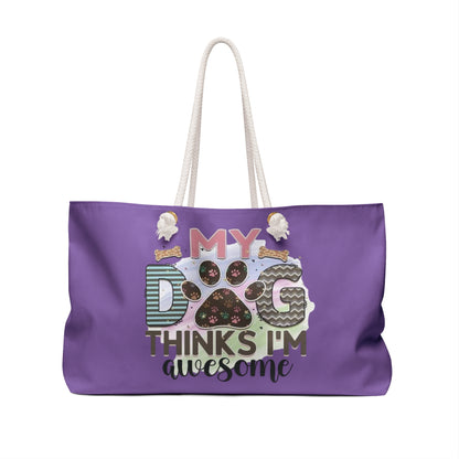 Dog Lover Weekender Bag, Cute Tote for Pet Lovers, Travel Bag, Overnight Bag, Gift for Dog Mom, Stylish Dog Tote