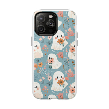 Cute Ghost Floral Magnetic Phone Case, Tough Phone Cover, Halloween Gift, Trendy Case for Kids, Unique Cell Phone Accessory