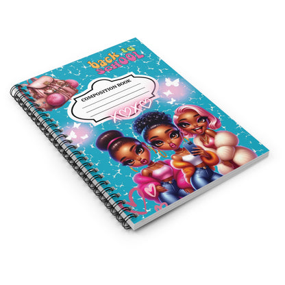 Cute Back to School Spiral Notebook, Composition Book for Kids, Girls School Supplies, Study Journal, Gift for Students