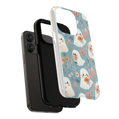 Cute Ghost Floral Magnetic Phone Case, Tough Phone Cover, Halloween Gift, Trendy Case for Kids, Unique Cell Phone Accessory