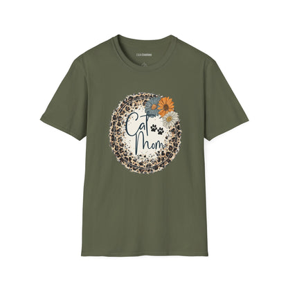 Cat Mom Floral Unisex T-Shirt, Cute Pet Lover Gift, Mother's Day Tee, Animal Lover Shirt, Everyday Comfort Wear