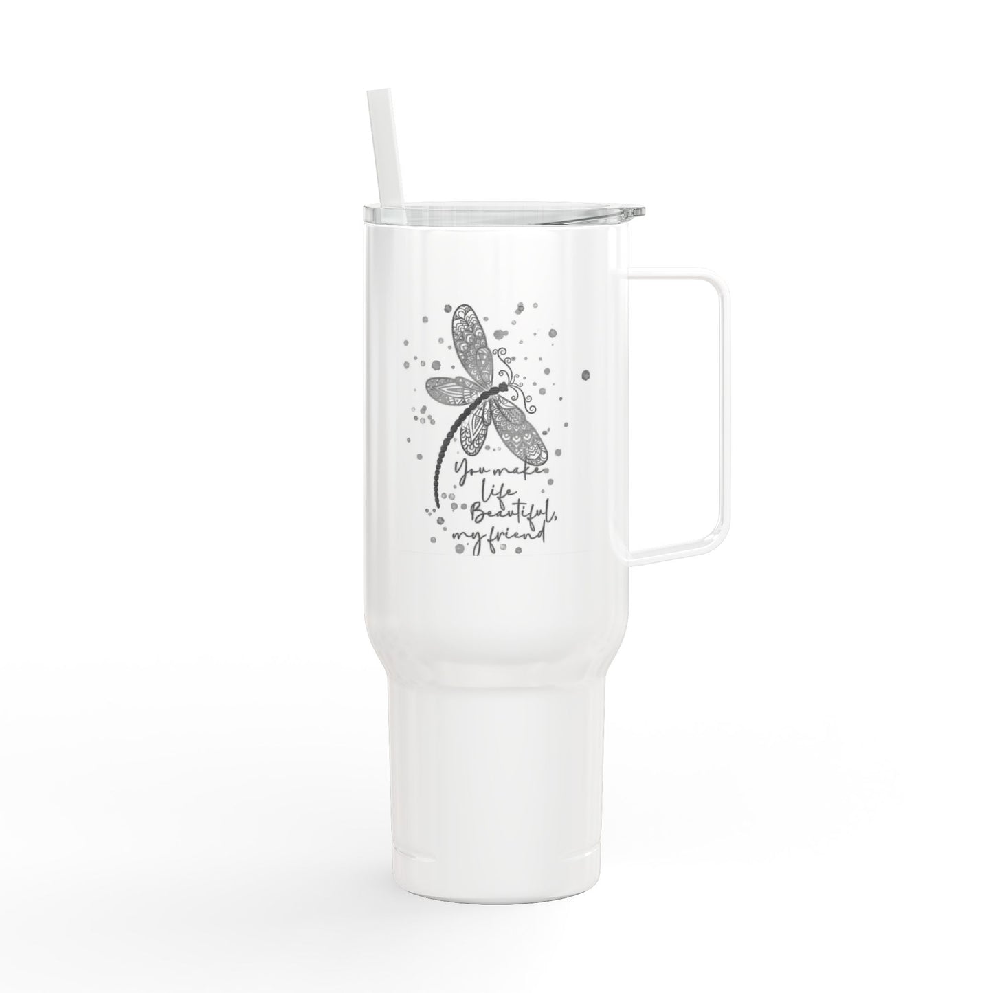 Engraved Dragonfly Insulated Tumbler, 40oz - Perfect For Gifts, Summer BBQs, and Outdoor Adventures