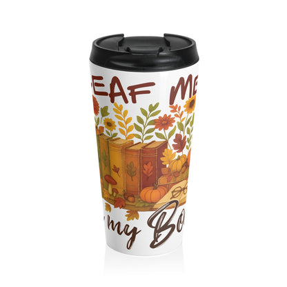 Autumn Vibes Travel Mug, Fall Coffee Cup, Insulated Travel Tumbler, Thanksgiving Gift, Book Lover Mug