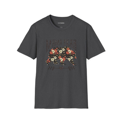 Floral Mama Bear T-Shirt, Cute Mom Gift, Women's Graphic Tees, Casual Wear, Mother's Day, Family Shirt, Nature Lover Tee