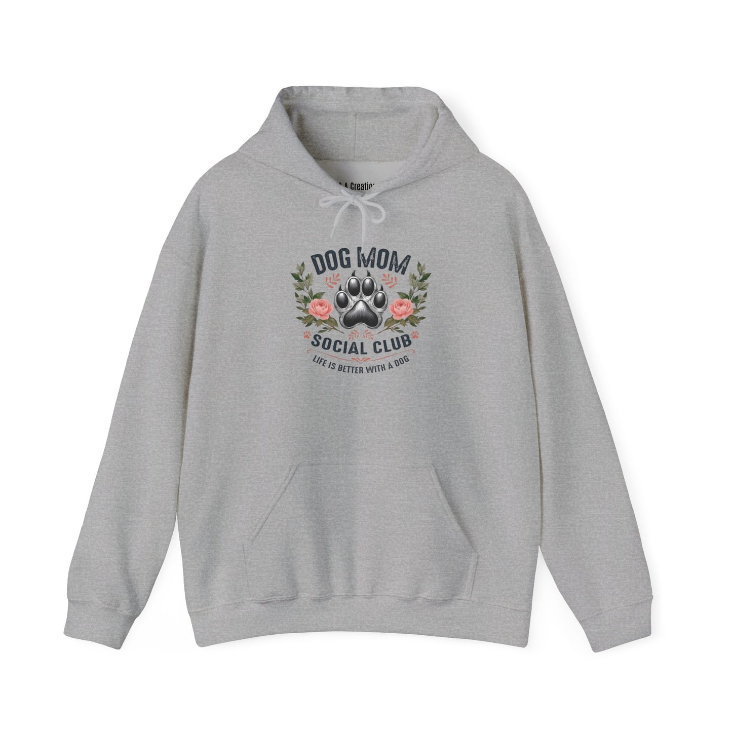 Dog Mom Social Club Hoodie, Casual Sweatshirt for Dog Lovers, Gift for Pet Owners, Cozy Hoodie for Dog Moms, Perfect Dog Lover Gift