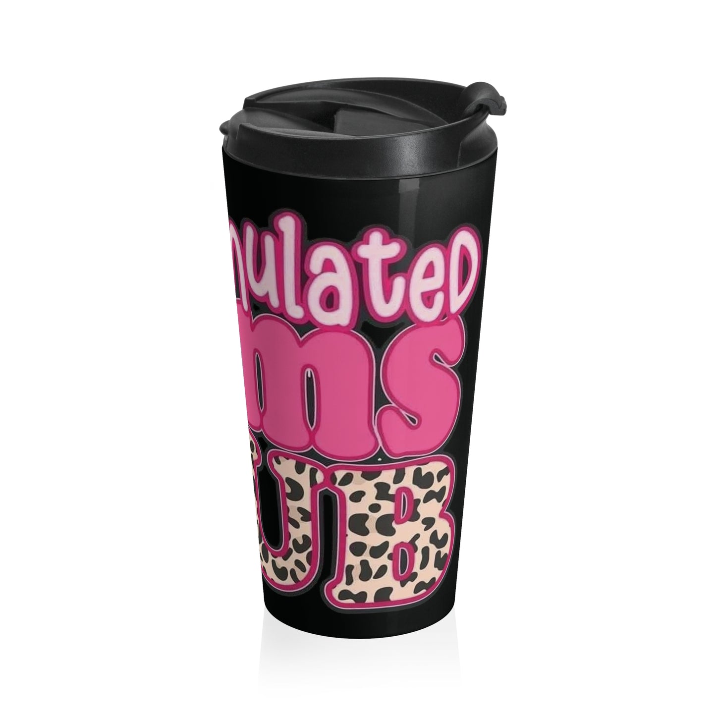 Overstimulated Mom's Club Stainless Steel Travel Mug with Funky Design | Travel Coffee Cup, Gift for Her, Cute Pink Travel Mug, Funny Quote Mug, Leopard [...]
