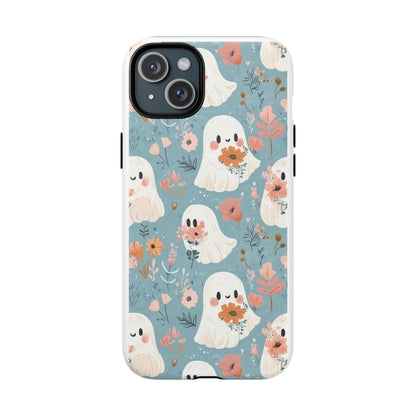 Cute Ghost Floral Magnetic Phone Case, Tough Phone Cover, Halloween Gift, Trendy Case for Kids, Unique Cell Phone Accessory
