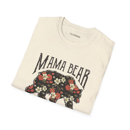 Floral Mama Bear T-Shirt, Cute Mom Gift, Women's Graphic Tees, Casual Wear, Mother's Day, Family Shirt, Nature Lover Tee