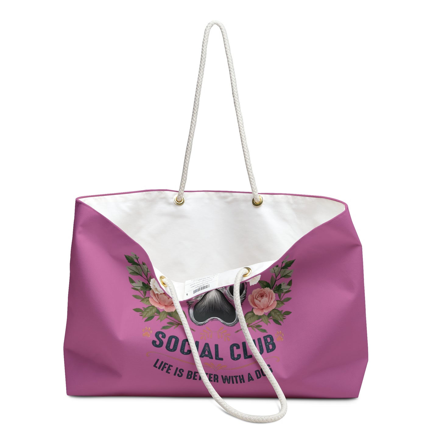 Dog Mom Social Club Weekender Bag - Perfect for Pet Lovers, Travel, Gifts for Dog Moms, Stylish Tote for Dog Owners