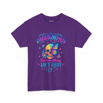 Colorful Undiagnosed Heavy Cotton Tee, Funny T-Shirt, Unique Gift, Mental Health Awareness, Casual Daily Wear, Unisex Apparel