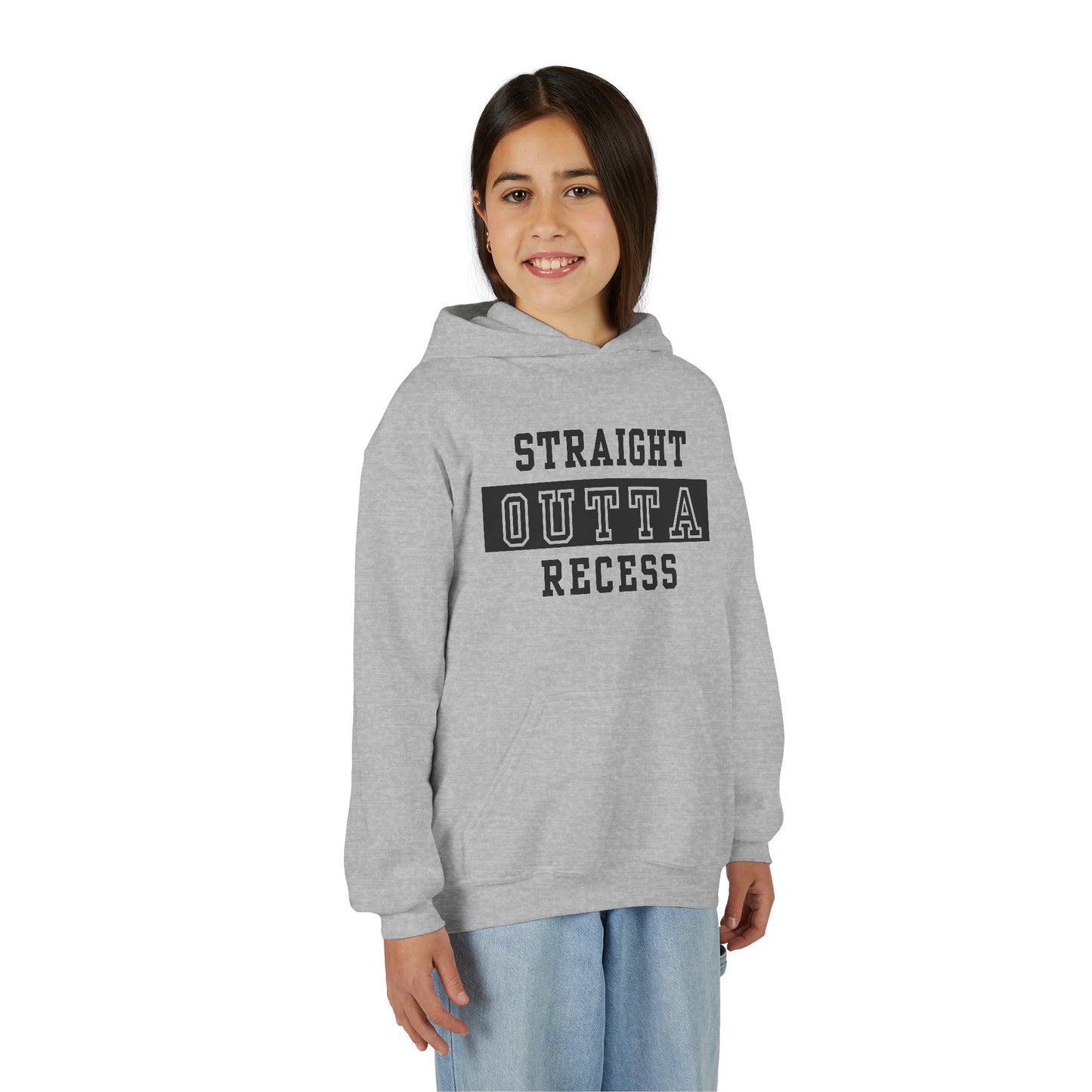 Straight Outta Recess Youth Recess Sweatshirt, Fun Kids Hoodies, Playful Gift for Sons and Daughters, Back to School Wear, Kid's Casual Outfit