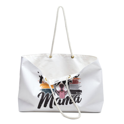 Pitbull Mama Weekender Bag | Pet Lover Tote, Dog Mom Gift, Travel Bag, Cute Puppy Accessory, Weekend Getaway Essential