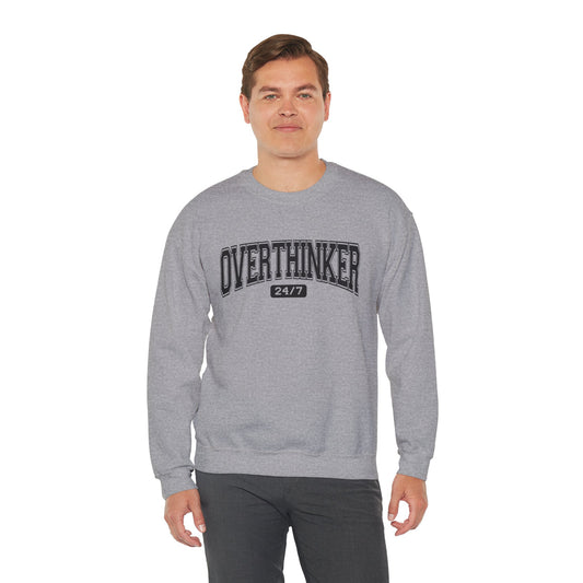Oversized Overthinker Sweatshirt for Comfort Lovers, Casual Style, Great Gift for Thinkers, Cozy Crewneck for All Occasions