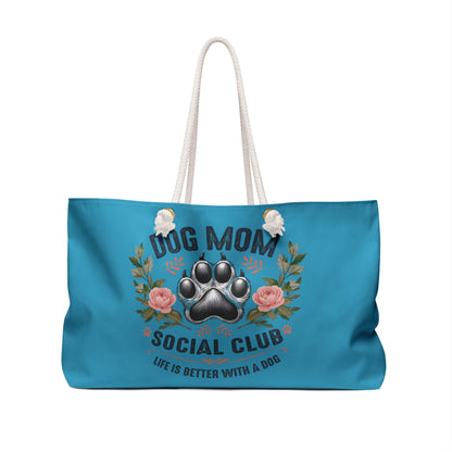 Dog Mom Weekender Bag, Stylish Tote for Pet Lovers, Travel Bag for Dog Owners, Gift for Dog Moms, Floral Dog Lover Bag