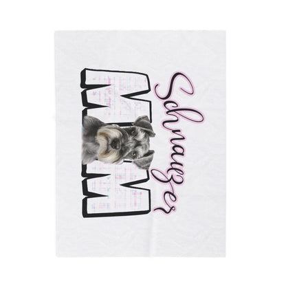 Schnauzer Mom Velveteen Plush Blanket, Cozy Dog Lover Gift, Soft Throw Blanket, Pet Lover Decor, Warm Home Accessory
