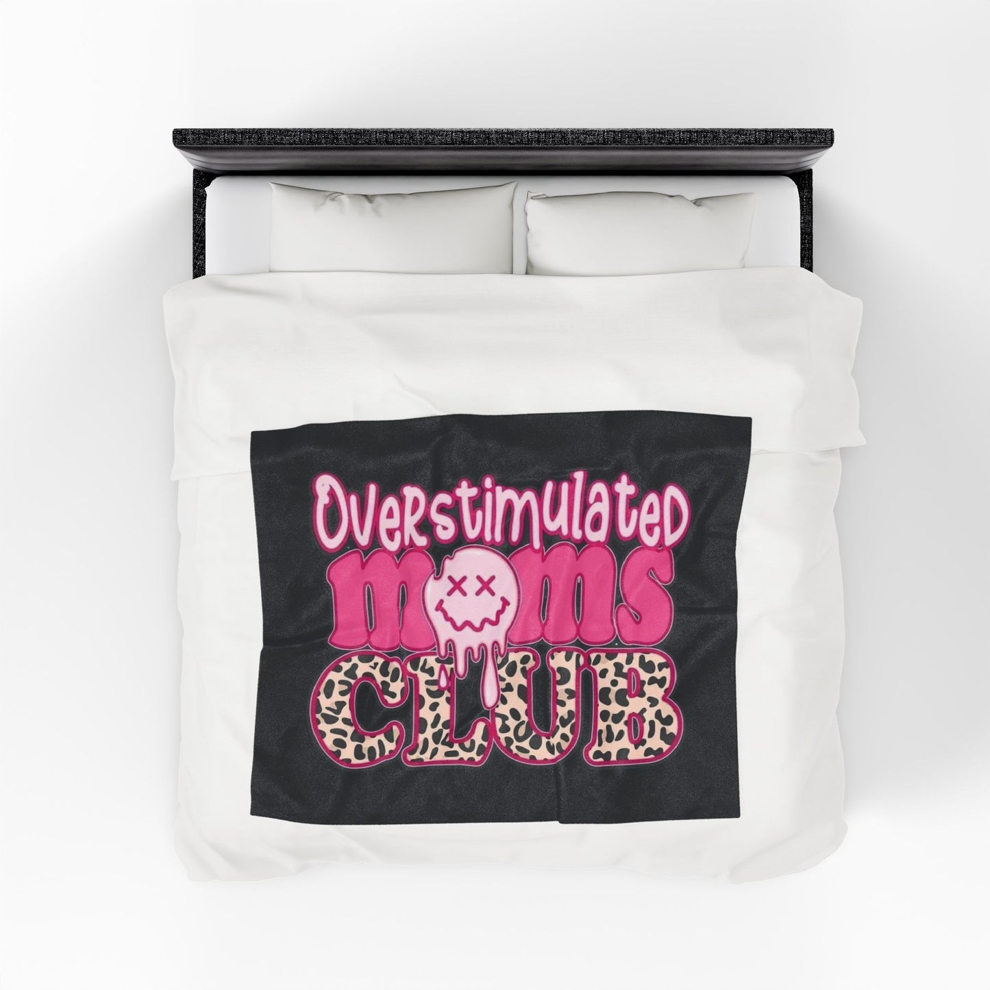 Overstimulated Moms Club Plush Blanket, Cozy Throw for Moms, Perfect Gift for Mother's Day, Snuggly Cuddle Blanket for Relaxation