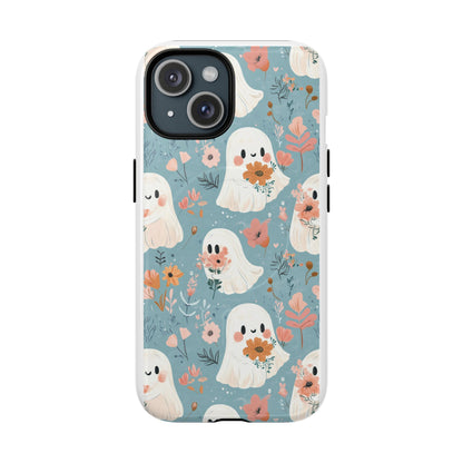 Cute Ghost Floral Magnetic Phone Case, Tough Phone Cover, Halloween Gift, Trendy Case for Kids, Unique Cell Phone Accessory