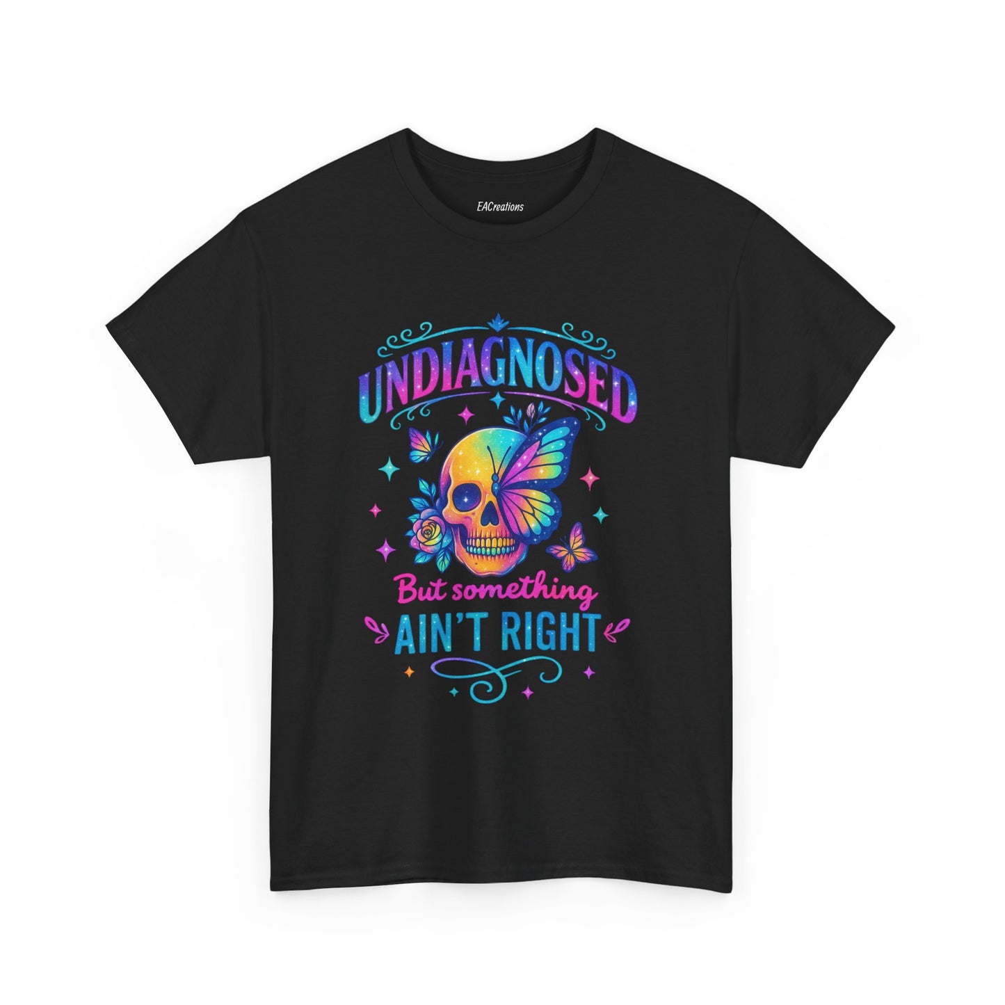 Colorful Undiagnosed Heavy Cotton Tee, Funny T-Shirt, Unique Gift, Mental Health Awareness, Casual Daily Wear, Unisex Apparel