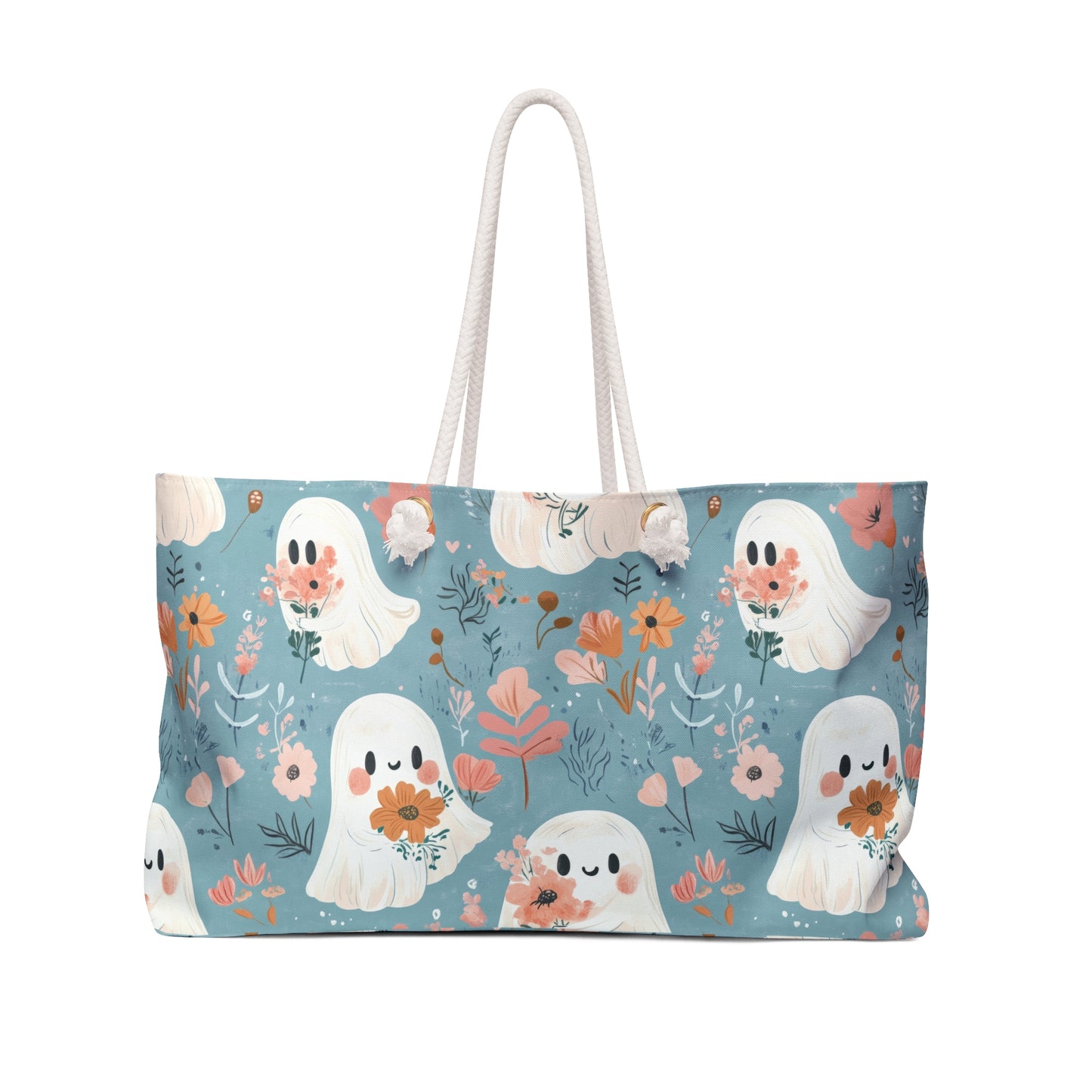Flower Ghosts Weekender Bag | Cute Travel Tote, Overnight Bag, Beach Bag, Spacious Storage for Weekend Getaways, Perfect Gift