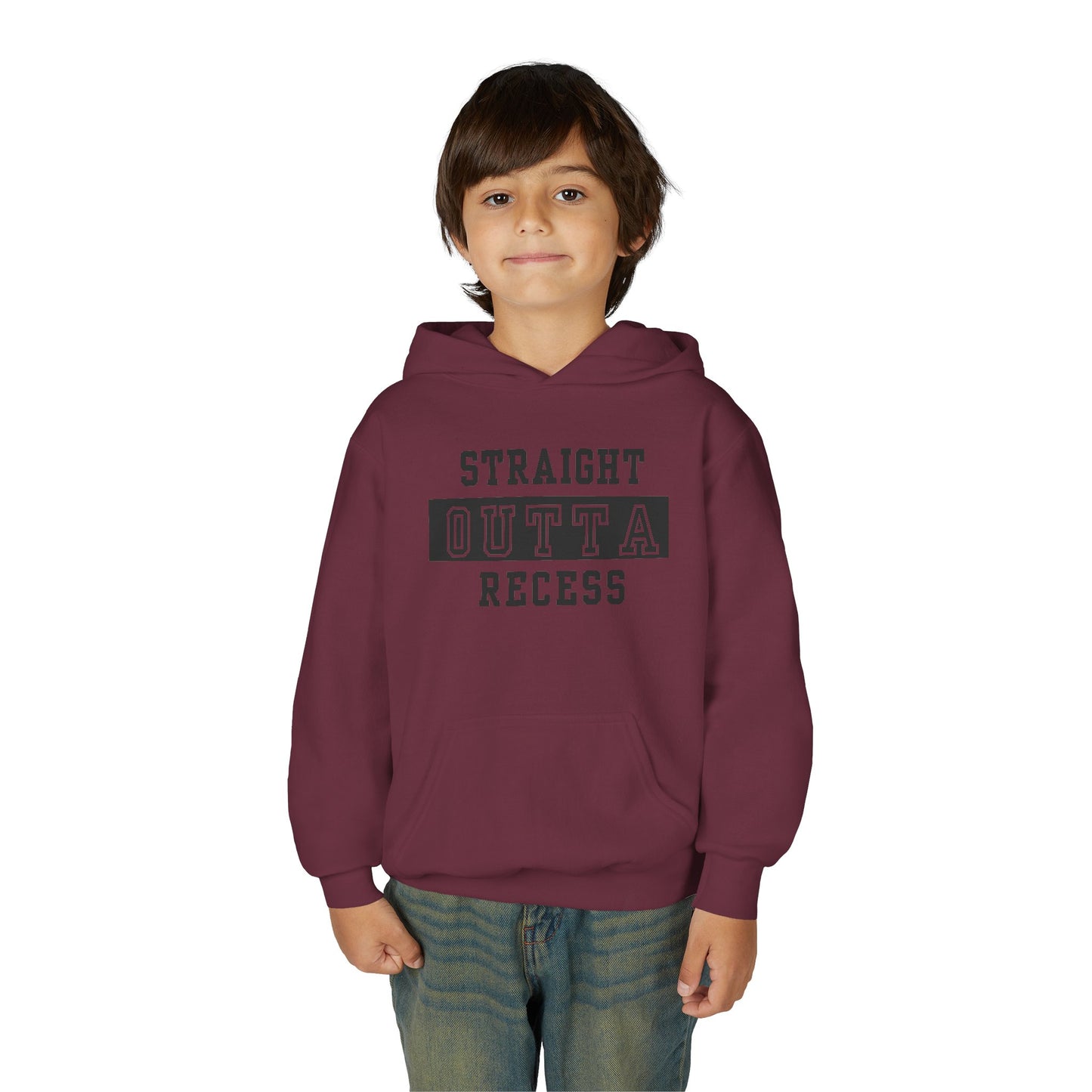 Straight Outta Recess Youth Recess Sweatshirt, Fun Kids Hoodies, Playful Gift for Sons and Daughters, Back to School Wear, Kid's Casual Outfit