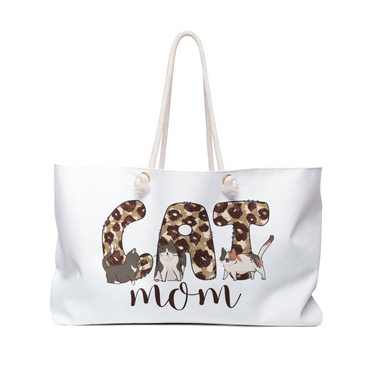 Stylish Cat Mom Weekender Bag - Perfect for Travel, Beach, Overnight Trips, Gifts, and Just for You!