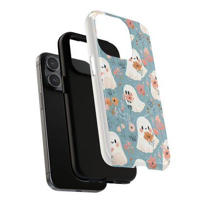 Cute Ghost Floral Magnetic Phone Case, Tough Phone Cover, Halloween Gift, Trendy Case for Kids, Unique Cell Phone Accessory