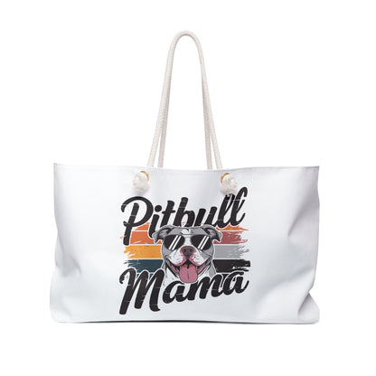Pitbull Mama Weekender Bag | Pet Lover Tote, Dog Mom Gift, Travel Bag, Cute Puppy Accessory, Weekend Getaway Essential