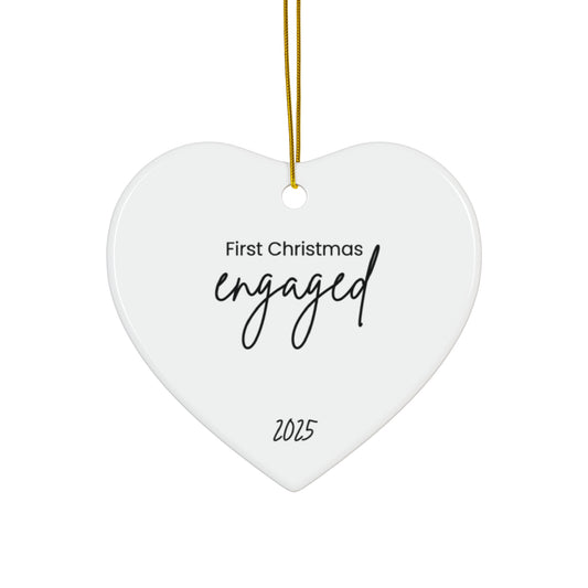 Engaged Christmas Ornament, First Christmas Engaged 2025, Wedding Keepsake, Holiday Decor, Unique Gift Idea