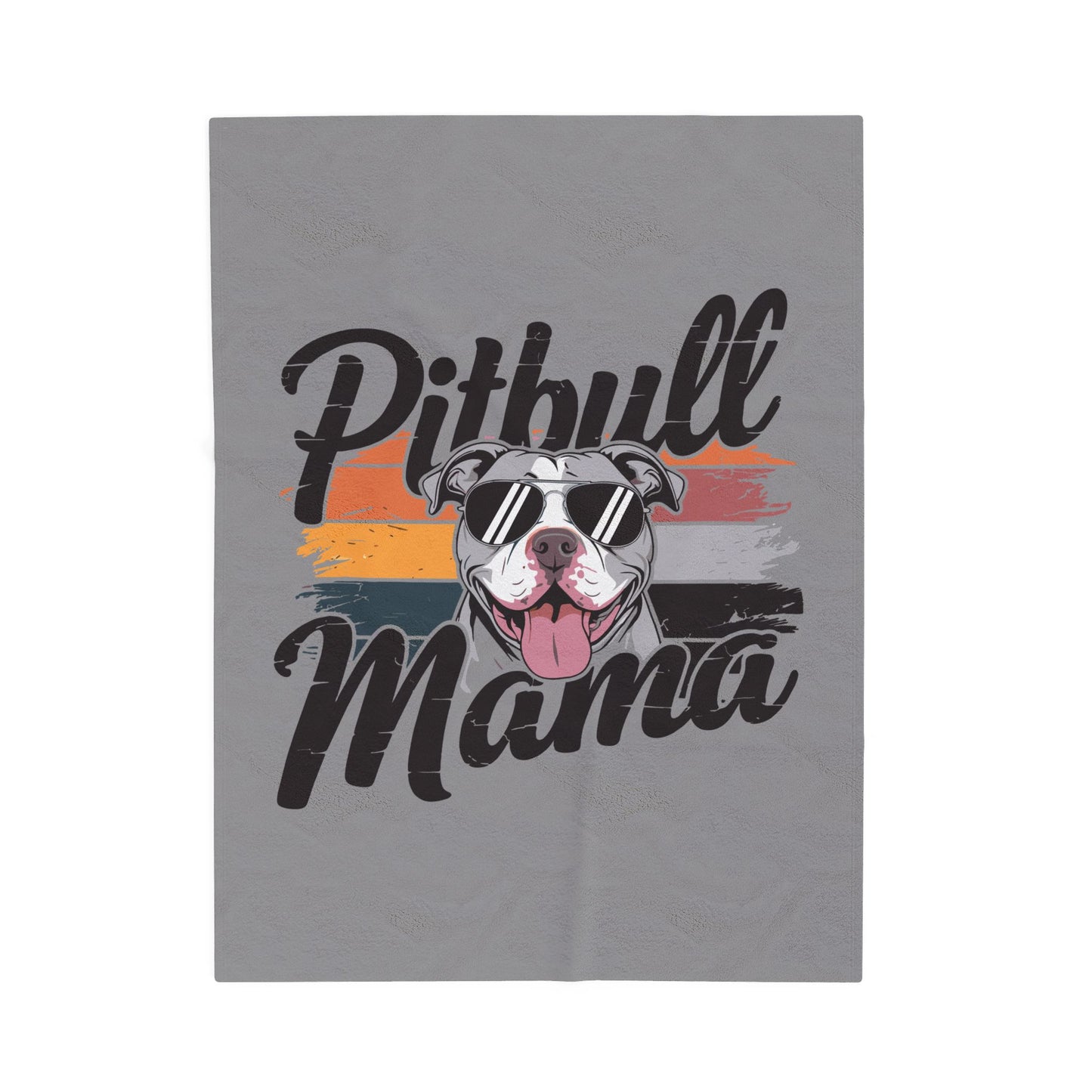 Cozy Pitbull Mama Plush Blanket, Pet Lover Gift, Home Decor, Birthday Present, Dog Themed Blanket, Warm Throw
