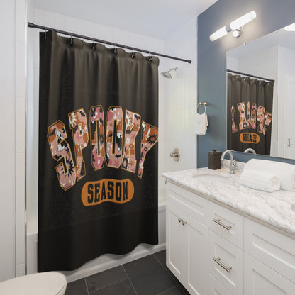 Spooky Season Shower Curtain - Halloween Decor, Bathroom Accessories, Gothic Home Style, Unique Gift, Seasonal Decor