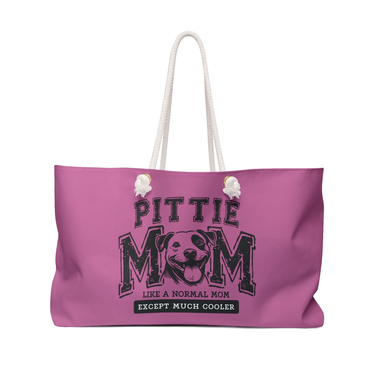 Pittie Mom Weekender Bag - Perfect for Travelers, Dog Lovers, Gifts for Mother's Day, Pet Lovers' Essentials, Stylish Tote Bag