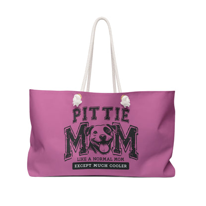 Pittie Mom Weekender Bag - Perfect for Travelers, Dog Lovers, Gifts for Mother's Day, Pet Lovers' Essentials, Stylish Tote Bag