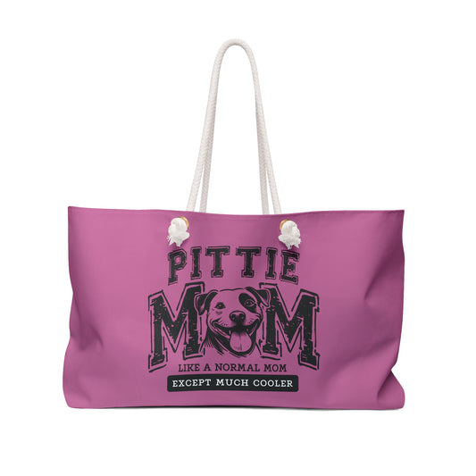Pittie Mom Weekender Bag - Perfect for Travelers, Dog Lovers, Gifts for Mother's Day, Pet Lovers' Essentials, Stylish Tote Bag