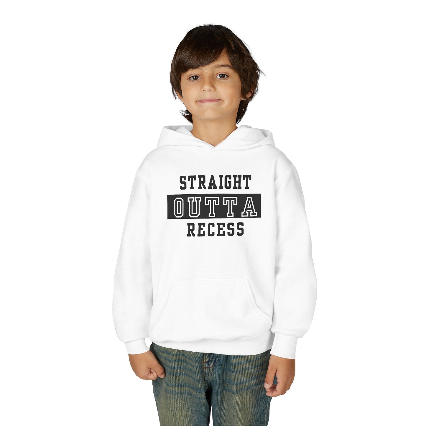 Straight Outta Recess Youth Recess Sweatshirt, Fun Kids Hoodies, Playful Gift for Sons and Daughters, Back to School Wear, Kid's Casual Outfit