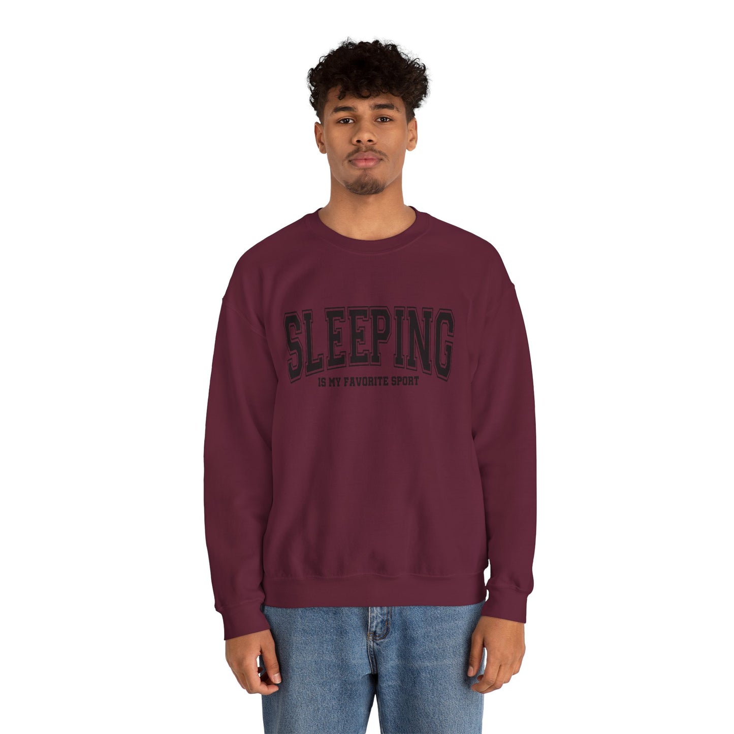Cozy Unisex Crewneck Sweatshirt - Sleeping is My Favorite Sport, Relaxed Style, Perfect Gift, Lounge Wear, Sleep Lovers