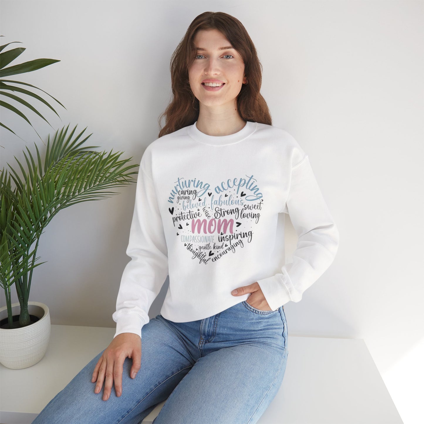Heartfelt Mom Sweatshirt - Cozy Gift for Mother’s Day, Birthday, Casual Wear, Family Time, Inspirational Apparel