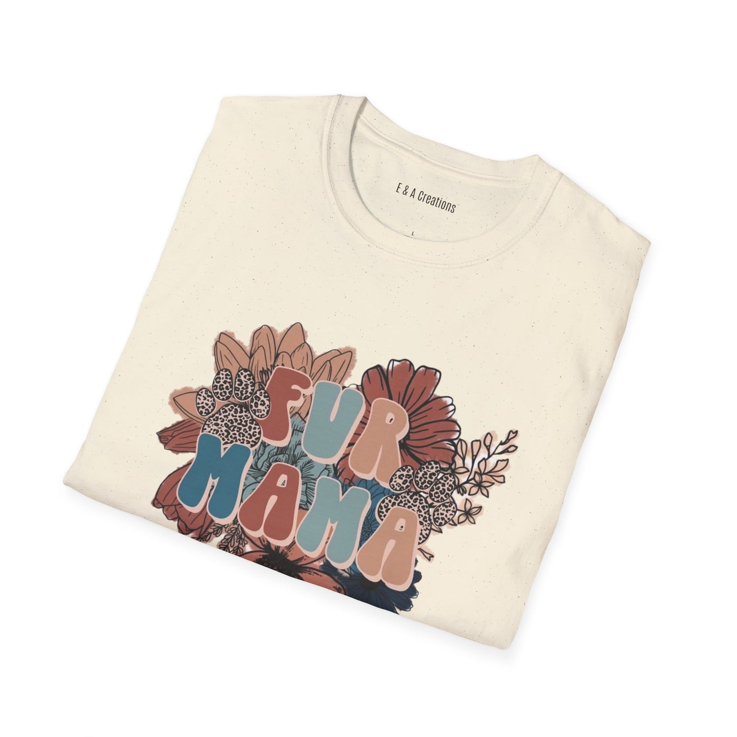Floral Fur Mama T-Shirt, Mother's Day Gift, Relaxed Fit Tee, Comfortable Everyday Wear, Unique Floral Design, Gift for Her