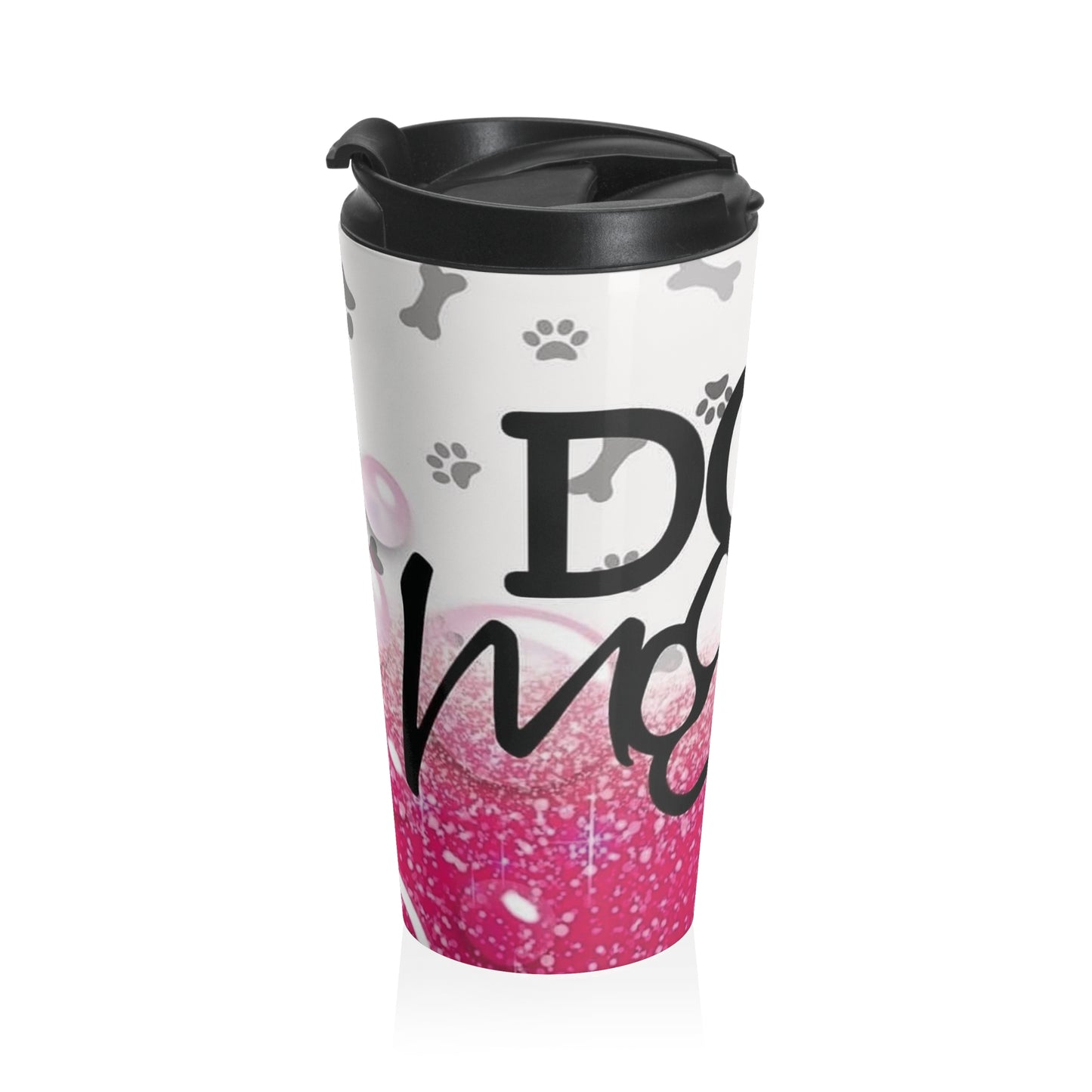 Dog Mom Paw Print Travel Mug, Dog Lover Gift, Personalized Travel Cup, Pet Owner Mug, Cute Dog Accessories, Coffee Travel Tumbler