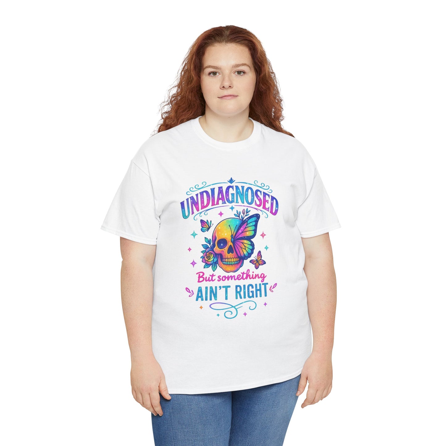 Colorful Undiagnosed Heavy Cotton Tee, Funny T-Shirt, Unique Gift, Mental Health Awareness, Casual Daily Wear, Unisex Apparel