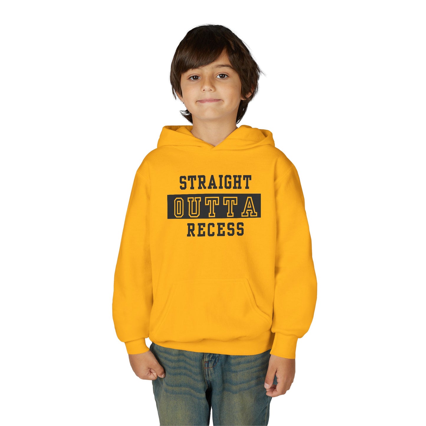 Straight Outta Recess Youth Recess Sweatshirt, Fun Kids Hoodies, Playful Gift for Sons and Daughters, Back to School Wear, Kid's Casual Outfit