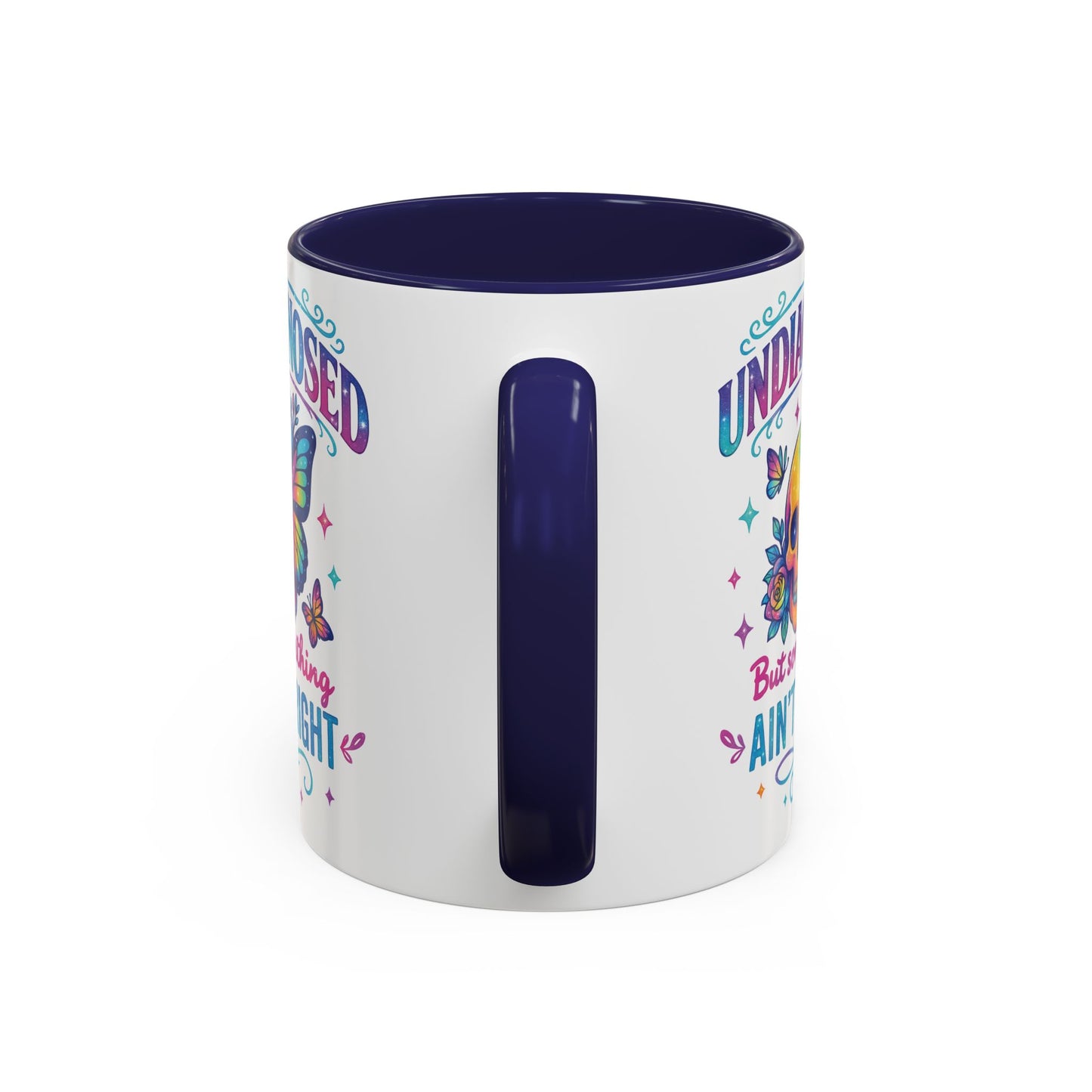 Undiagnosed Vibes Coffee Mug, Bohemian Coffee Cup, Unique Gift for Mental Health Awareness, Colorful Skull Design, Fun Drinking Mug