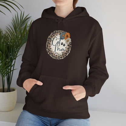 Cozy Floral Cat Mom Sweatshirt, Gift for Mom, Cute Hoodie, Spring Fashion, Relaxed Style, Mother's Day Gift, Casual Wear