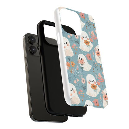 Cute Ghost Floral Magnetic Phone Case, Tough Phone Cover, Halloween Gift, Trendy Case for Kids, Unique Cell Phone Accessory